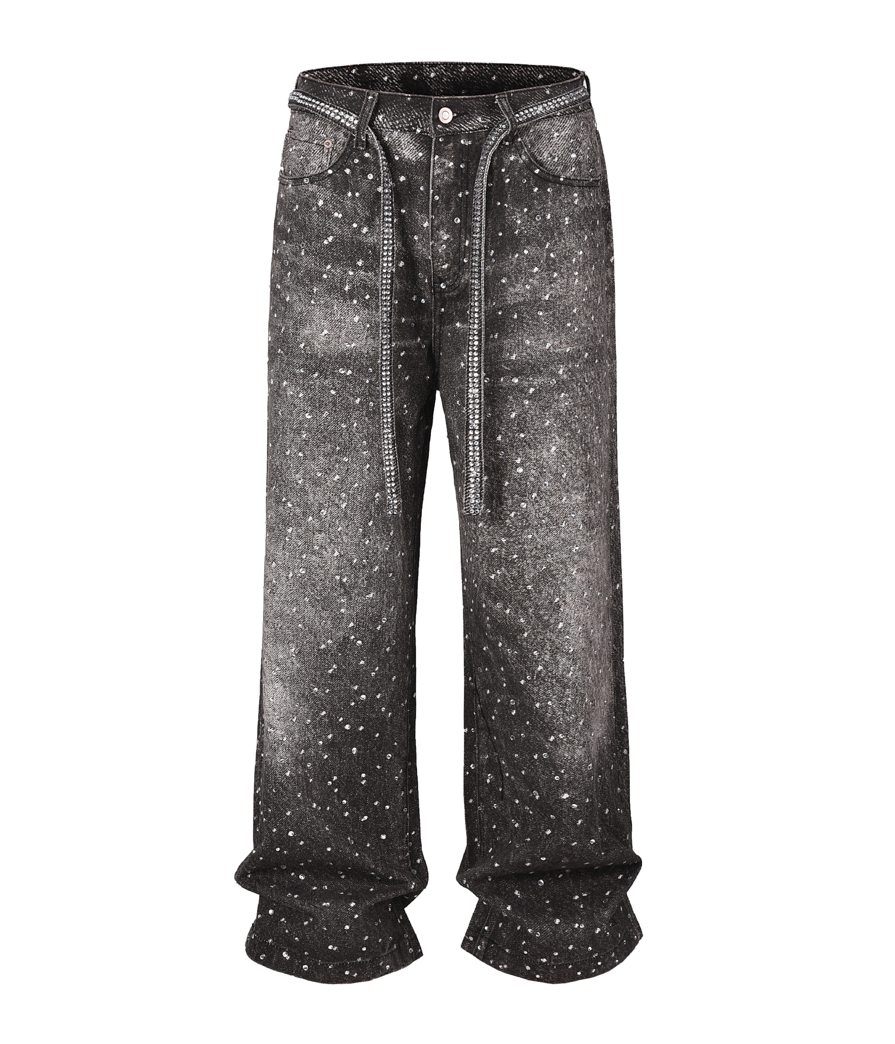 NOIR RHINESTONE DENIM
